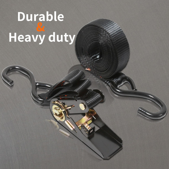 Ratchet Tie Down, Safety Tools, rathcet tie down for holding down cargo, ratchet straps, transporting equipment, steel handle.