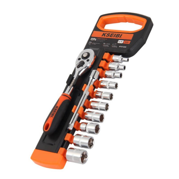 hexagon socket and ratchet set, 1/4 inch, 12pcs, sockets and wrenches, mechanic tools, car repair tools, automobile tools