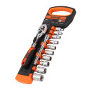 hexagon socket and ratchet set, 1/4 inch, 12pcs, sockets and wrenches, mechanic tools, car repair tools, automobile tools