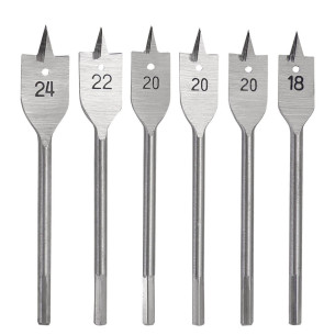 Flat Spade Drill Bits Set, power tool accessories, high carbon steel flat wood drill bits.