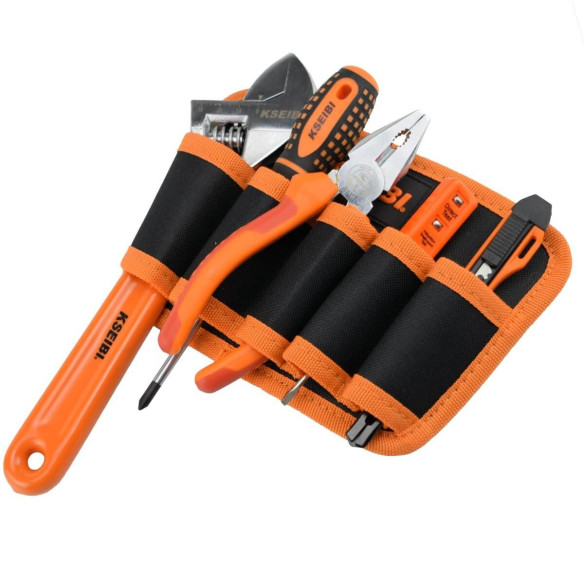 electrican's fabric pouch 5 pocket,
 tools sets & storage, home tool kit, tool belt, belt toolkit, tools & workshop equipment