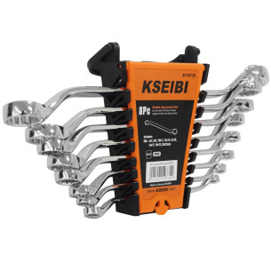 DOUBLE RING SPANNER WRENCH SET 8- PC/RACK 6x7 - 20x22mm