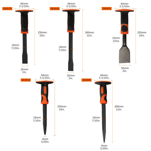 Flat Cold Chisels Oct Shank,
octagonal chisels,
pointed concrete chisels