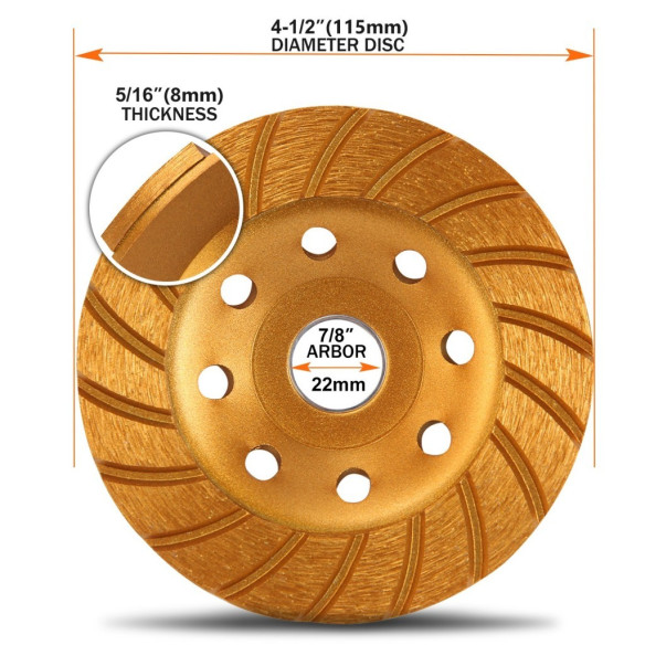 ديسك كسر حرف ألماسي سوبرتوربو 105×22.2 ملم لقطع البلاط والخرسانة | KSEIBI