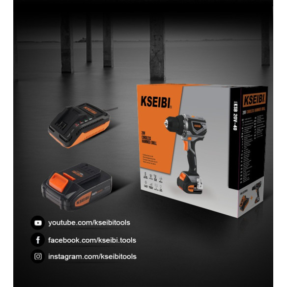 20V Cordless Impact Drill/Screwdriver BMC Box x2 Batteries - Power Tools  | KSEIBI