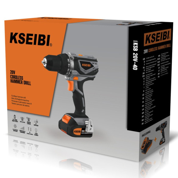 20V Cordless Impact Drill/Screwdriver BMC Box x2 Batteries - Power Tools  | KSEIBI