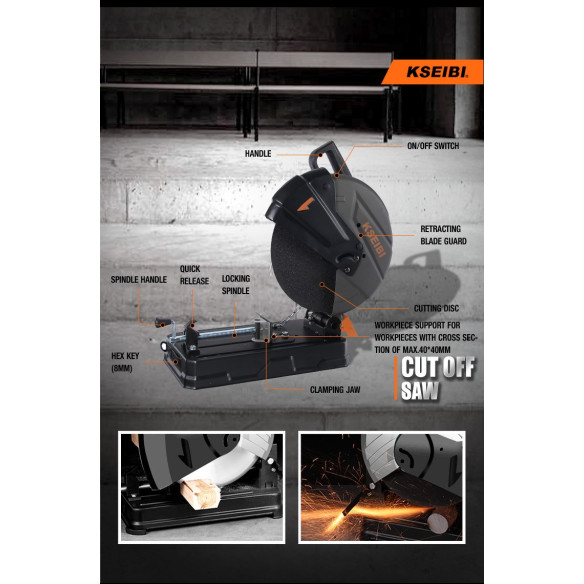 2600W Cut Off Machine / 14" 355mm | Power Tools | KSEIBI