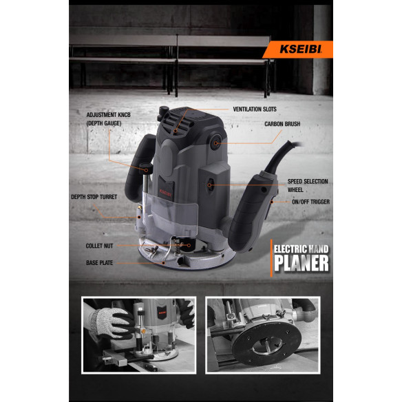 1800W Woodworking Router Machine / 1/2" 12mm | Power Tools | KSEIBI
