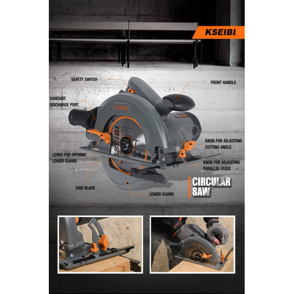 1400W Electric Circular Saw / 7-1/4" 185mm | Power Tools | KSEIBI