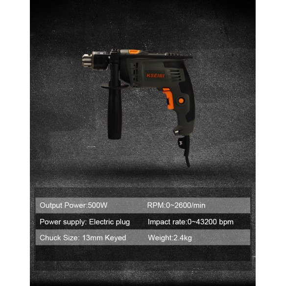 500W Impact Drill / 13mm Keyed Chuck  / 10mm Keyless Chuck | Power Tools | KSEIBI