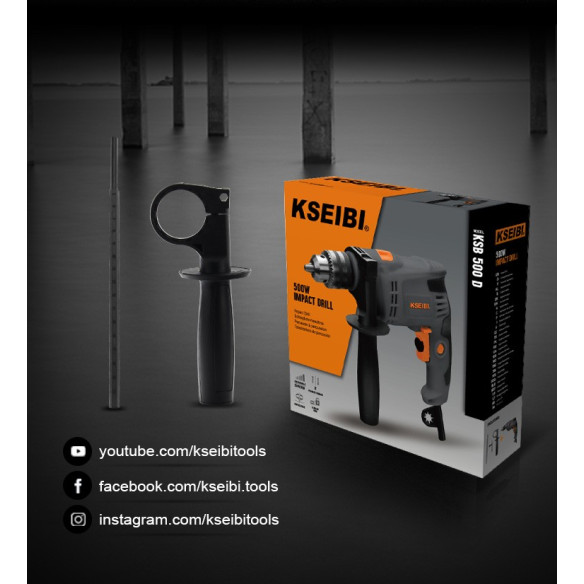 500W Impact Drill / 13mm Keyed Chuck  / 10mm Keyless Chuck | Power Tools | KSEIBI