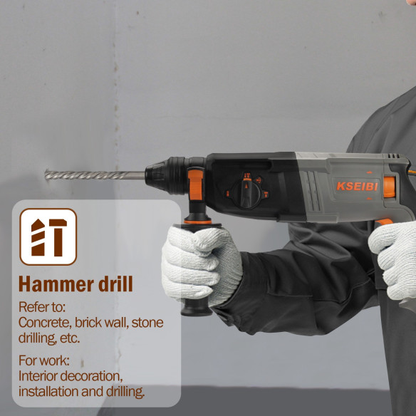 850W Rotary Hammer Drill / 26mm SDS-Plus | Power Tools | KSEIBI