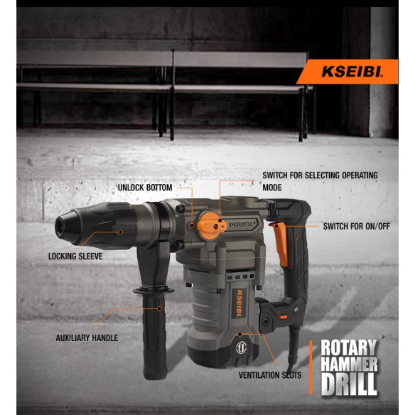1600W Demolation Hammer Drill / 40mm SDS-MAX | Power Tools | KSEIBI