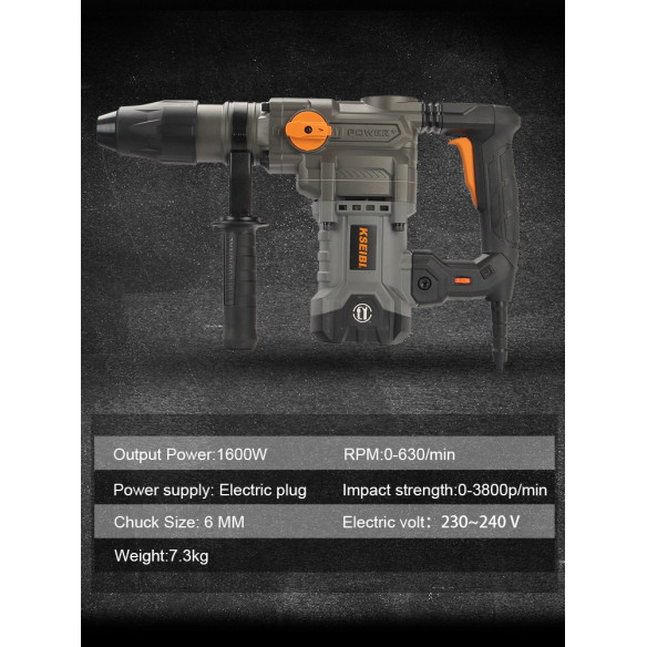 1600W Demolation Hammer Drill / 40mm SDS-MAX | Power Tools | KSEIBI