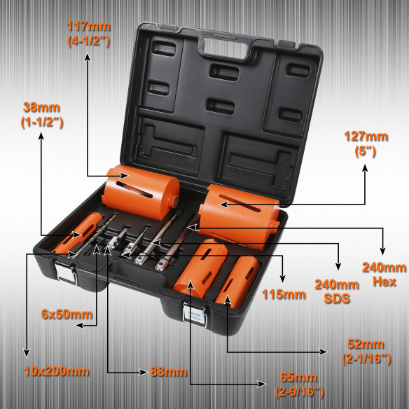 Diamond Core Drill Bits Set 11-PC | Power tools accessories | KSEIBI