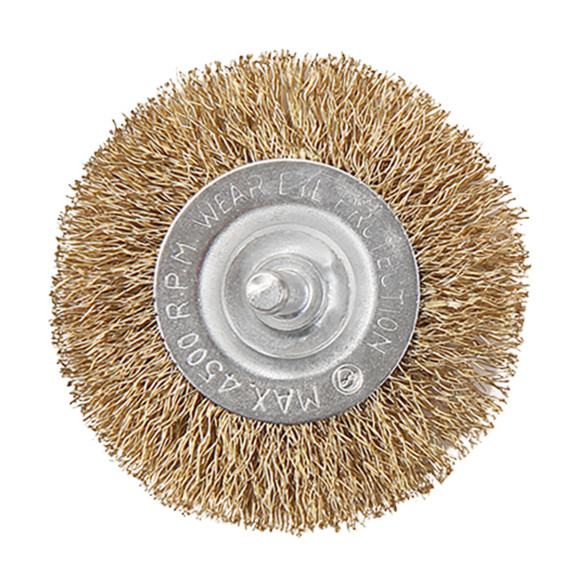 Crimped Brush Set 5-Pc, Brass Coated 6mm| Power Tools Accessories | KSEIBI