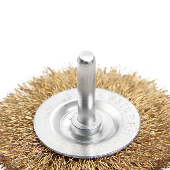 Crimped Brush Set 5-Pc, Brass Coated 6mm| Power Tools Accessories | KSEIBI