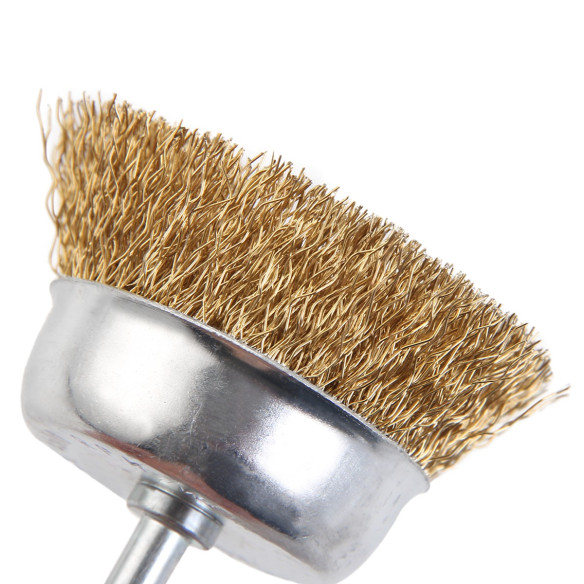 Crimped Brush Set 5-Pc, Brass Coated 6mm| Power Tools Accessories | KSEIBI