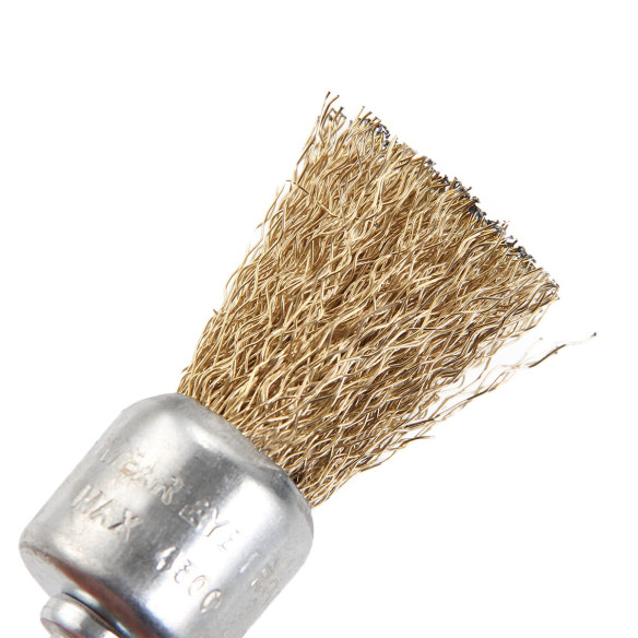 Crimped Brush Set 5-Pc, Brass Coated 6mm| Power Tools Accessories | KSEIBI