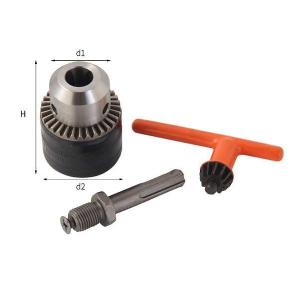 Drill Chuck with SDS Adapter & Rubber Key 13mm | Power Tools Accessories | KSEIBI