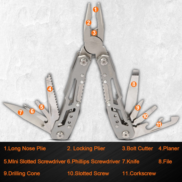 Folding Multifuncional Pliers W Pouch | Hand Tools & Pliers | KSEIBI