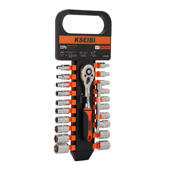 Hexagon Socket And Ratchet Set 1/4-Inch 22-Pc. | Sockets & Wrenches | KSEIBI