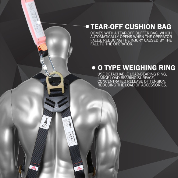 Safety Shock Absorbing Lanyard Webbing/Single Hook | Safety Tools | KSEIBI