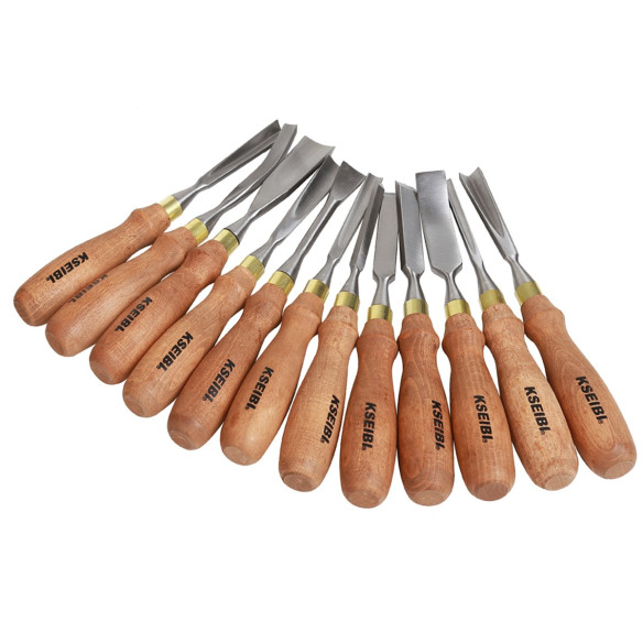 Wood Carving Chisel Set Wooden Handle 12-Pc. | Cutters & Saws Tools | KSEIBI