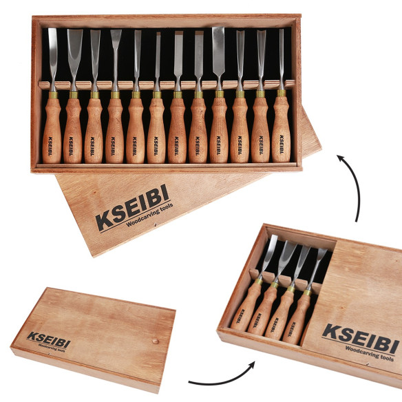 Wood Carving Chisel Set Wooden Handle 12-Pc. | Cutters & Saws Tools | KSEIBI