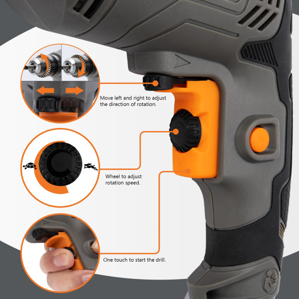 450W Electric Drill / 10mm Keyed Chuck / 10mm Keyless Chuck | Power Tools | KSEIBI
