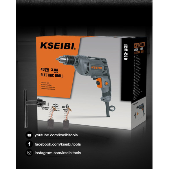 450W Electric Drill / 10mm Keyed Chuck / 10mm Keyless Chuck | Power Tools | KSEIBI