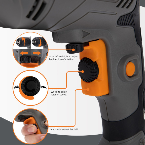 450W Electric Drill / 10mm Keyless Chuck / 10mm Keyless Chuck | Power Tools | KSEIBI
