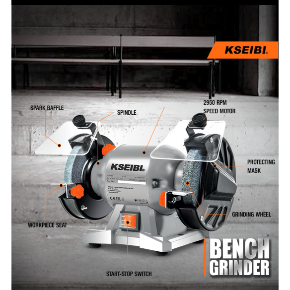150W Bench Grinder / 6" 150mm | Power Tools | KSEIBI