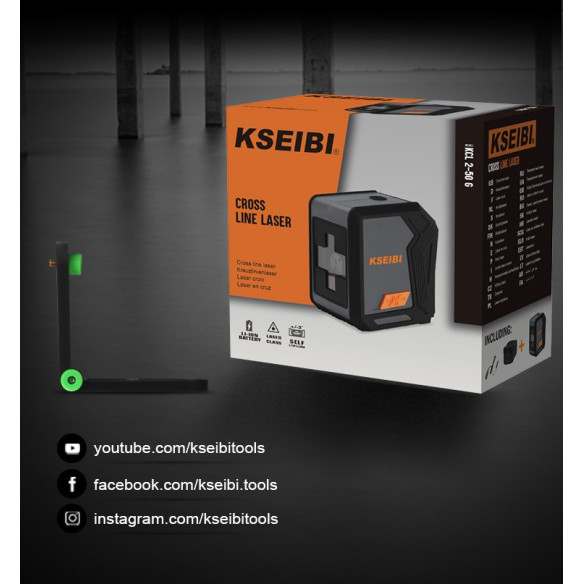 Cross Line Laser, 2 Lines, 50m  | Power Tools | KSEIBI