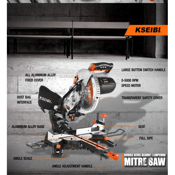 1800W Slide Mitre Saw - Power Tools  | KSEIBI