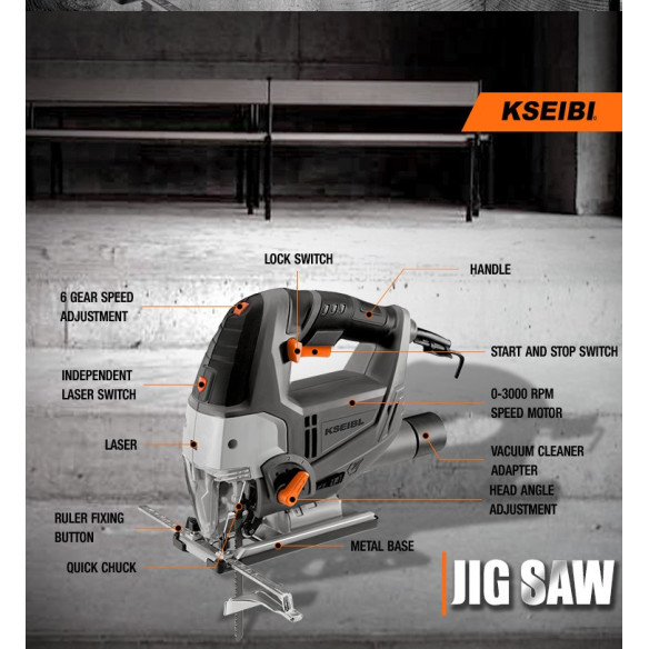 800W Jig Saw / 100mm | Power Tools | KSEIBI