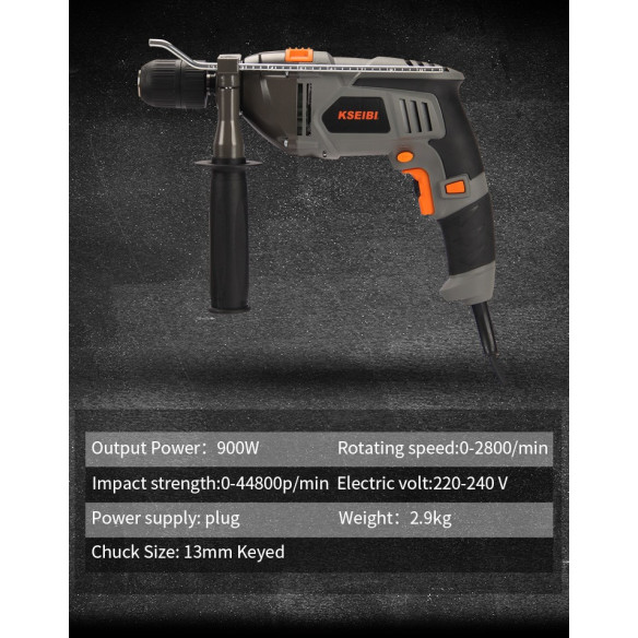 Impact Drill, 13mm Keyless,  900W | Power Tools | KSEIBI
