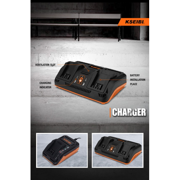 Rapid Dual Port Charger '20V Max' | Power Tools | KSEIBI