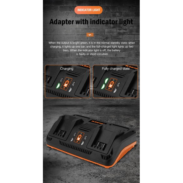 Rapid Dual Port Charger '20V Max' | Power Tools | KSEIBI