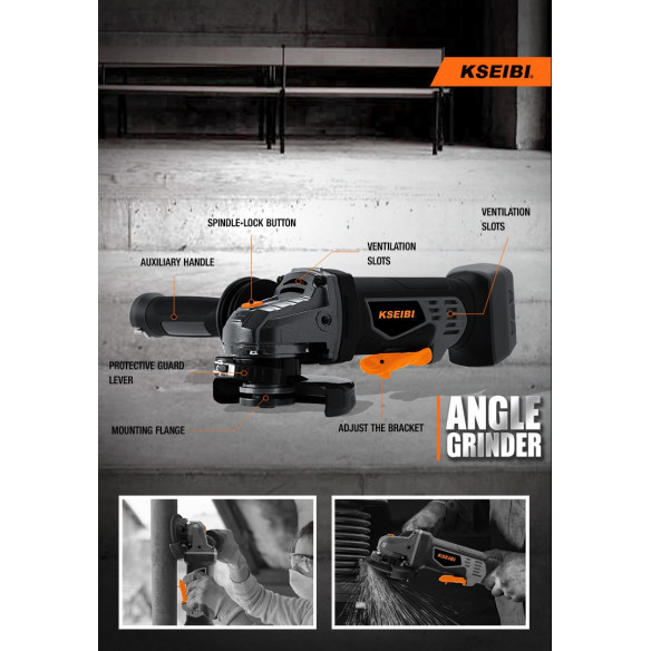 Meuleuse D'angle Sans Fil 20 V, 115mm, Nue