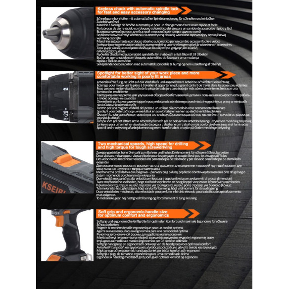 Perceuse Visseuse à Percussion Sans Fil 20 V, 13 mm, 1 Batterie