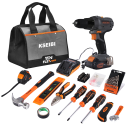 20V Cordless Impact Drill/Screwdriver Hand Tools Set x2 Batteries,
cordless electric hammer,
power drill clutch