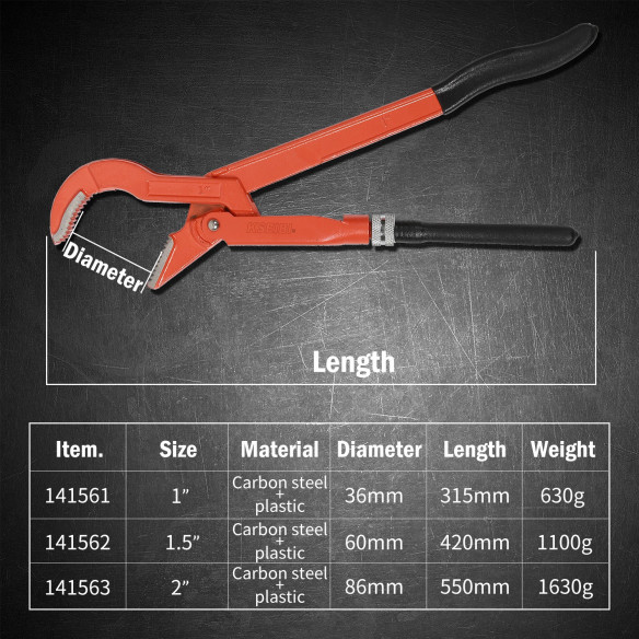 45° Bent Nose Pipe Wrench