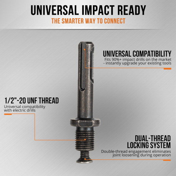 Adaptador De Mandril Sds-Plus 1/2"-20 Unf | KSEIBI