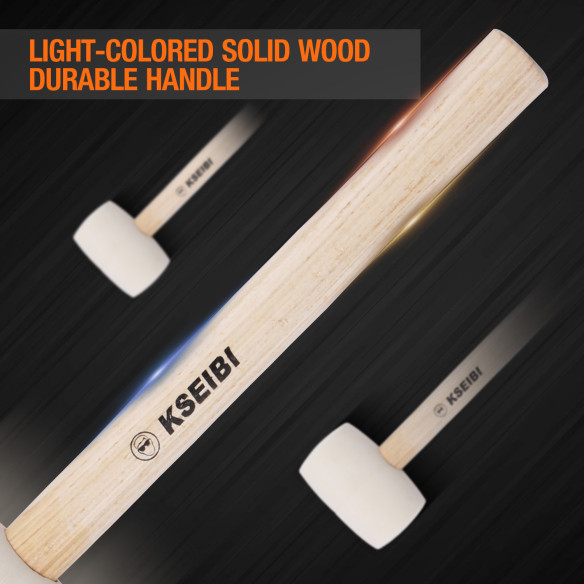 Premium Rubber Hammer Soft White Head for Precision Work | KSEIBI