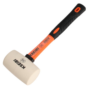 Rubber Hammer Hard Soft White Head/Progrip
