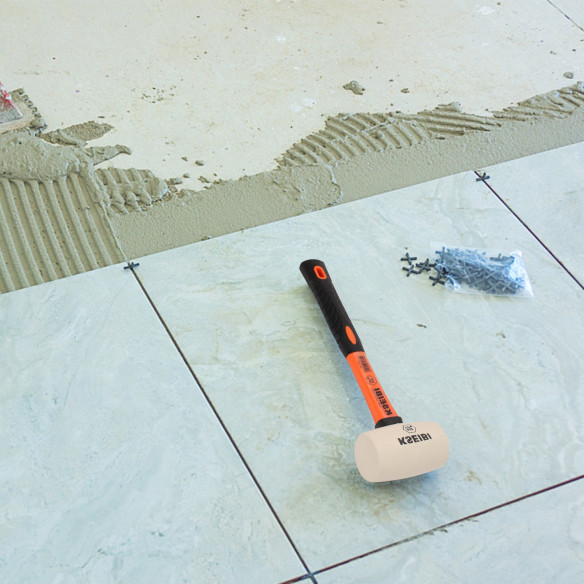 Marteau en caoutchouc à tête blanche souple pour travaux de précision | KSEIBI