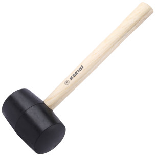 Martello in gomma dura testa nera resistente agli urti | KSEIBI