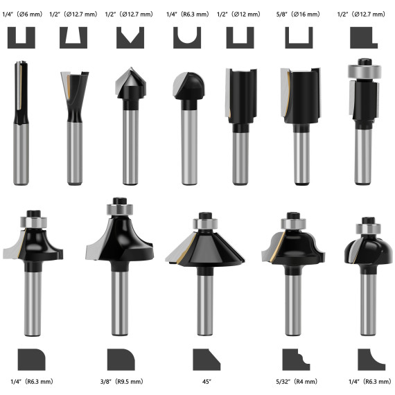 High-Quality Router Bit Set for Precision Woodworking Projects | KSEIBI