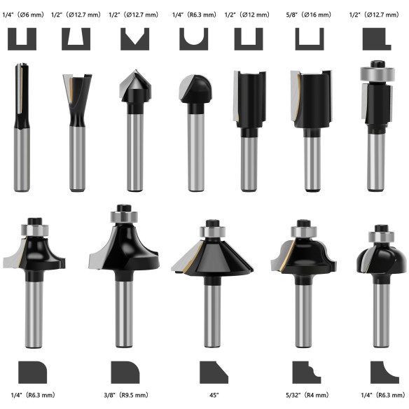 High-Quality Router Bit Set for Precision Woodworking Projects | KSEIBI